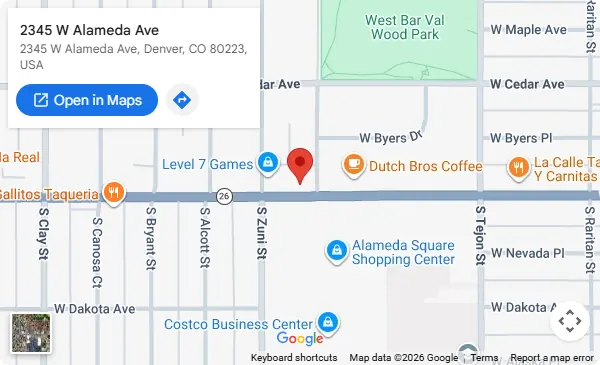 Mapa de Taco Star Alameda en 2345 W Alameda Ave, Denver