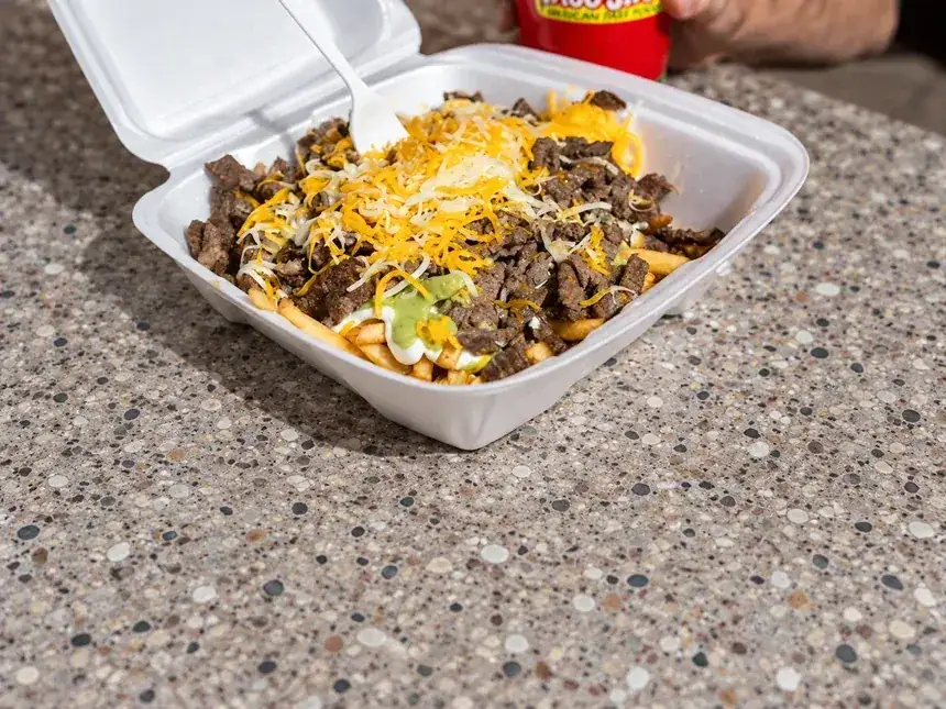 Carne asada fries at Taco Star Hampden in Denver